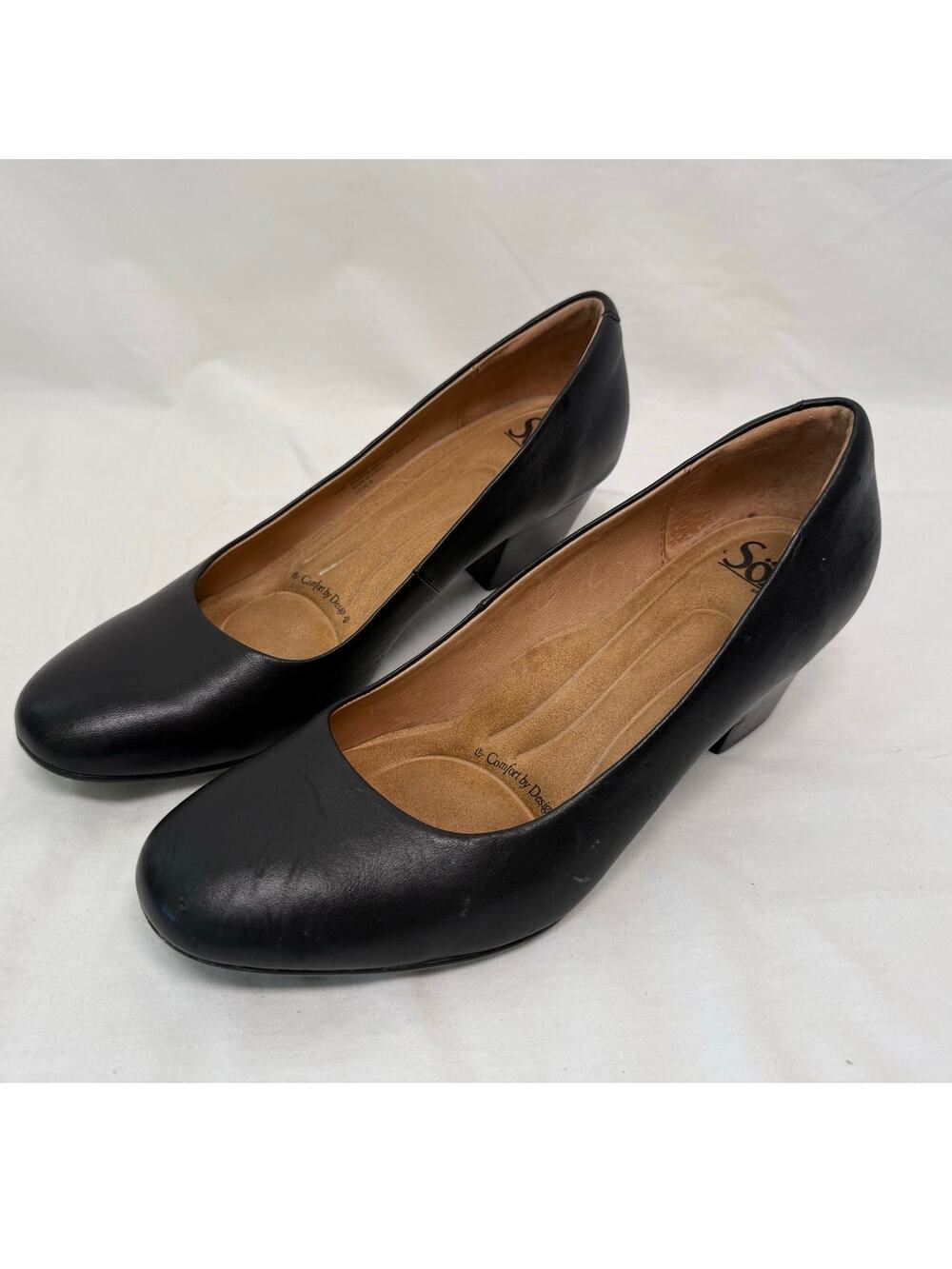Sofft Comfort by Design Leather Pumps, Black, Size 8.5